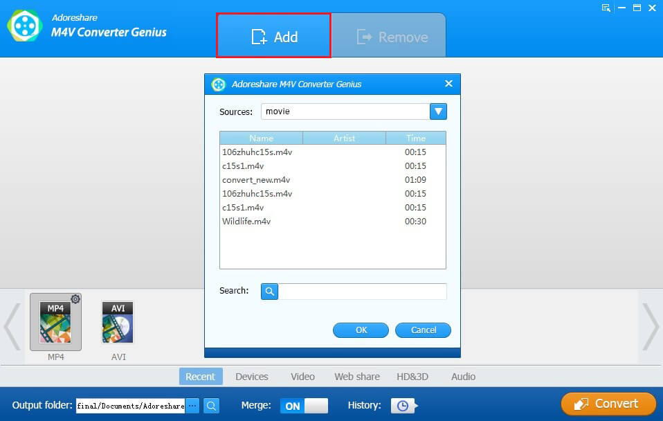  add itunes videos to convert