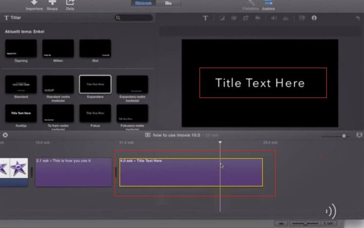 imovie add text box