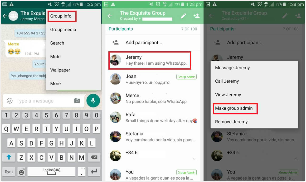 add more admins for whatsapp group