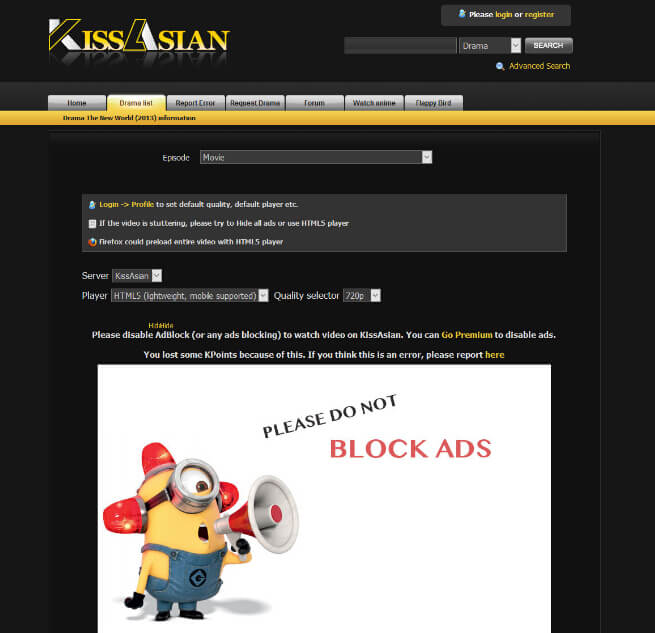 a lot of popups from kissasian