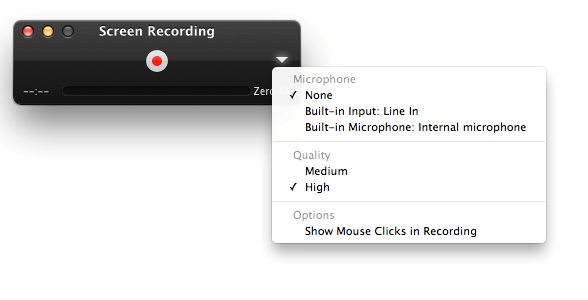 change screen recording settings on quicktime