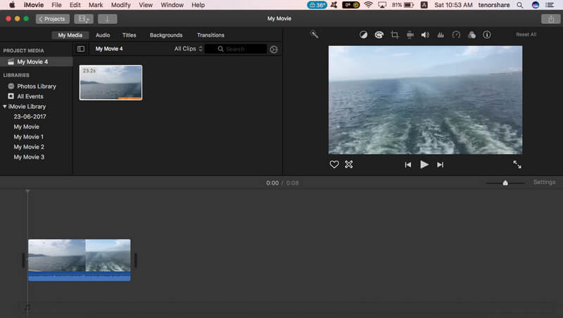how to cut video imovie mac